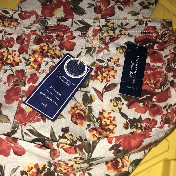 NWT Charter Club floral jeans 👖 - Picture 6 of 8